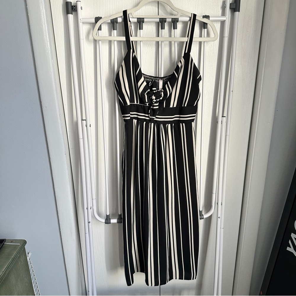 Xhilaration Black and White Striped Dress